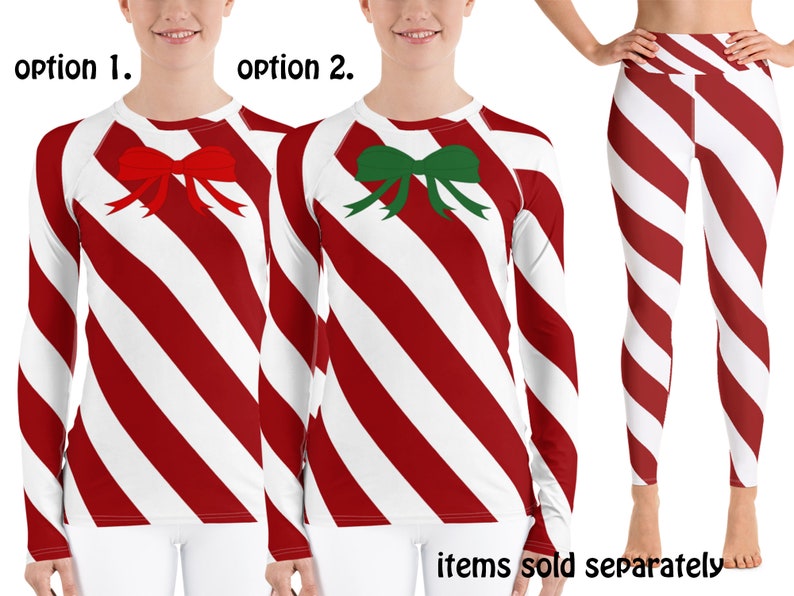Red Candy Cane Athletic Women's Costume Striped Christmas Etsy