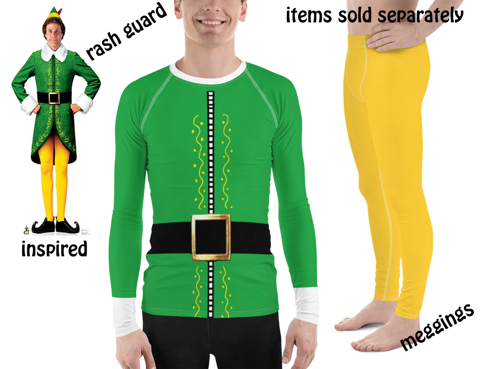 Buddy The Elf Athletic Men's Cosplay Costume Christmas Etsy