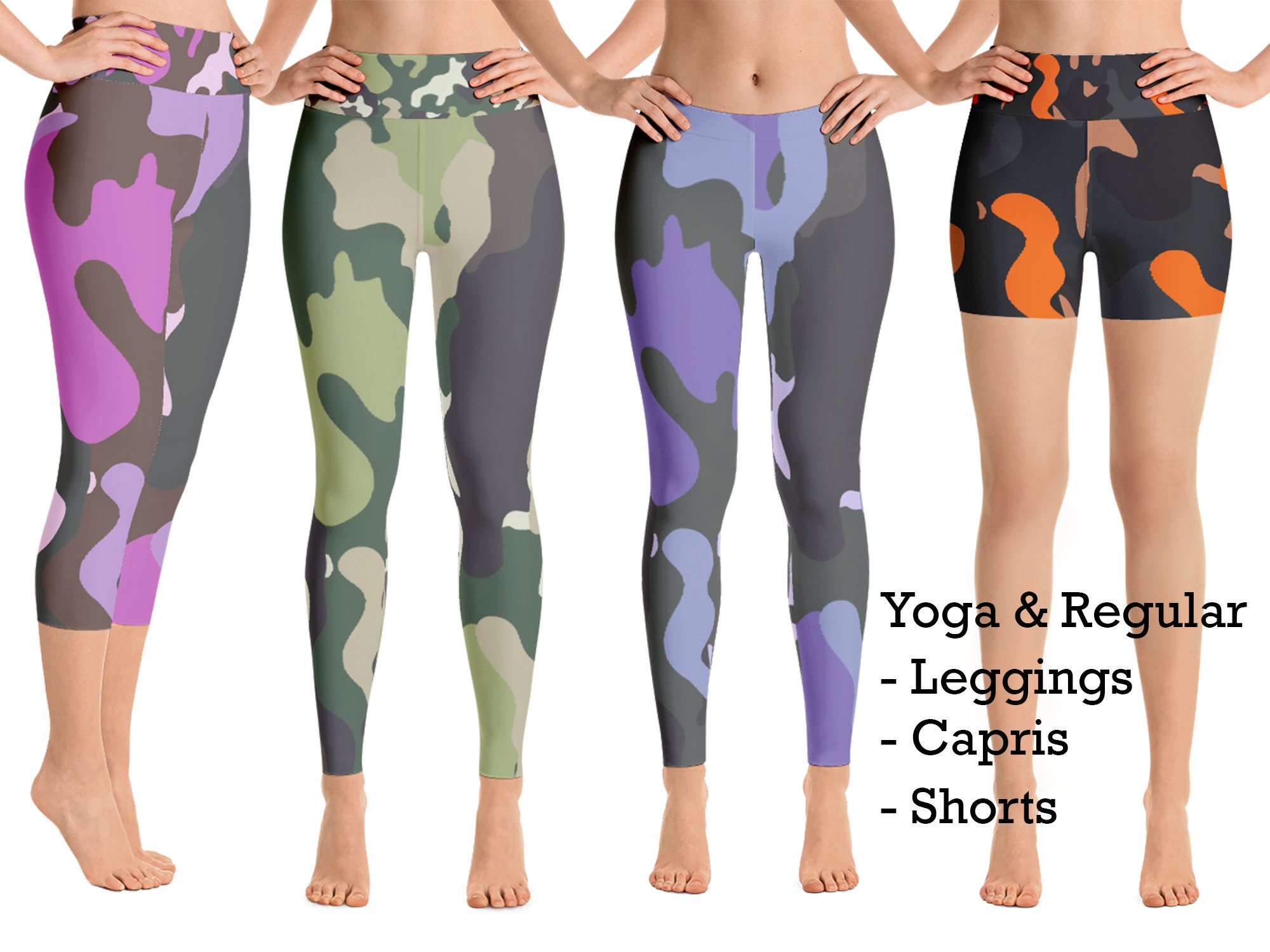 Camo Workout Leggings Women's Running 