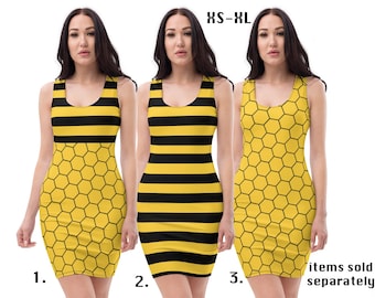 black and yellow striped mini dress Honey Stripe Dress