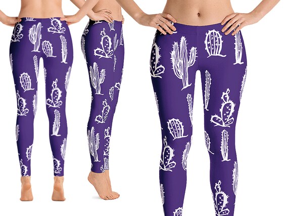 Cacti Cactus Workout Leggings Women Yoga Succulents Pants Etsy