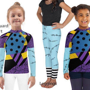 Sally Rag Doll Kids Leggings Halloween Kostuum Atletisch Gestikt Peuter Outfit Patched Rash Guard Shirt Cosplay Meisje Nachtmerrie Kerst
