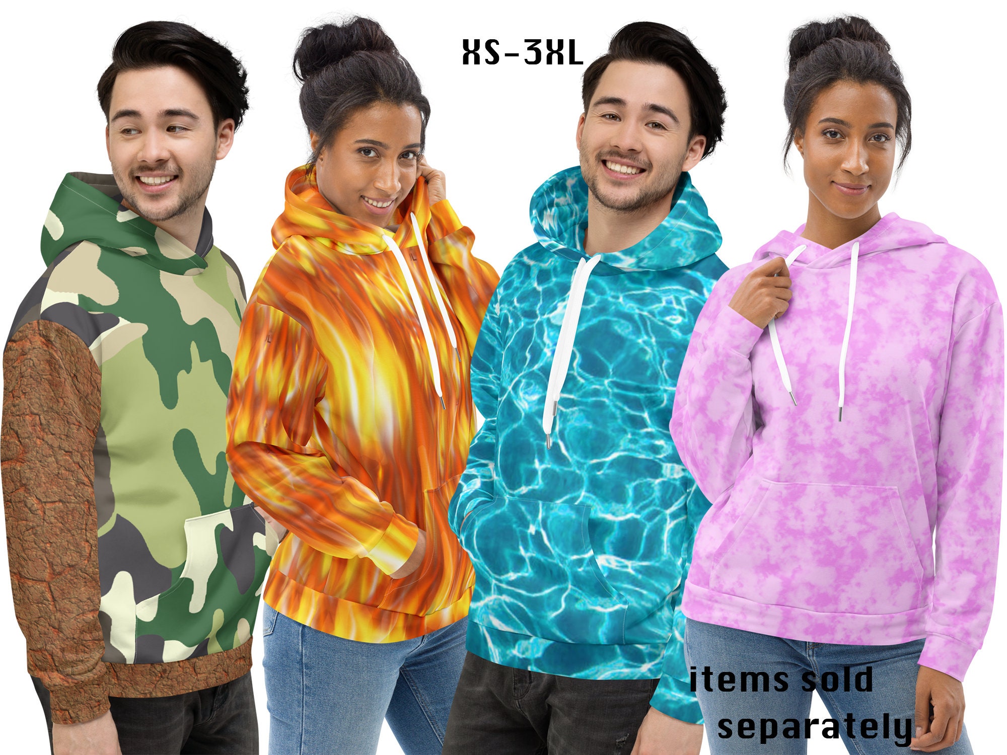 Elements Hoodie Halloween Costume Water Fire Earth Air Group 