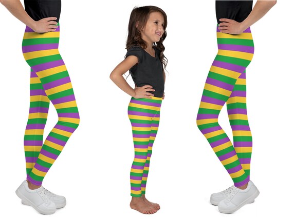 Girls Children Rainbow Colorful Striped Multi-color Cotton Party Pants  leggings