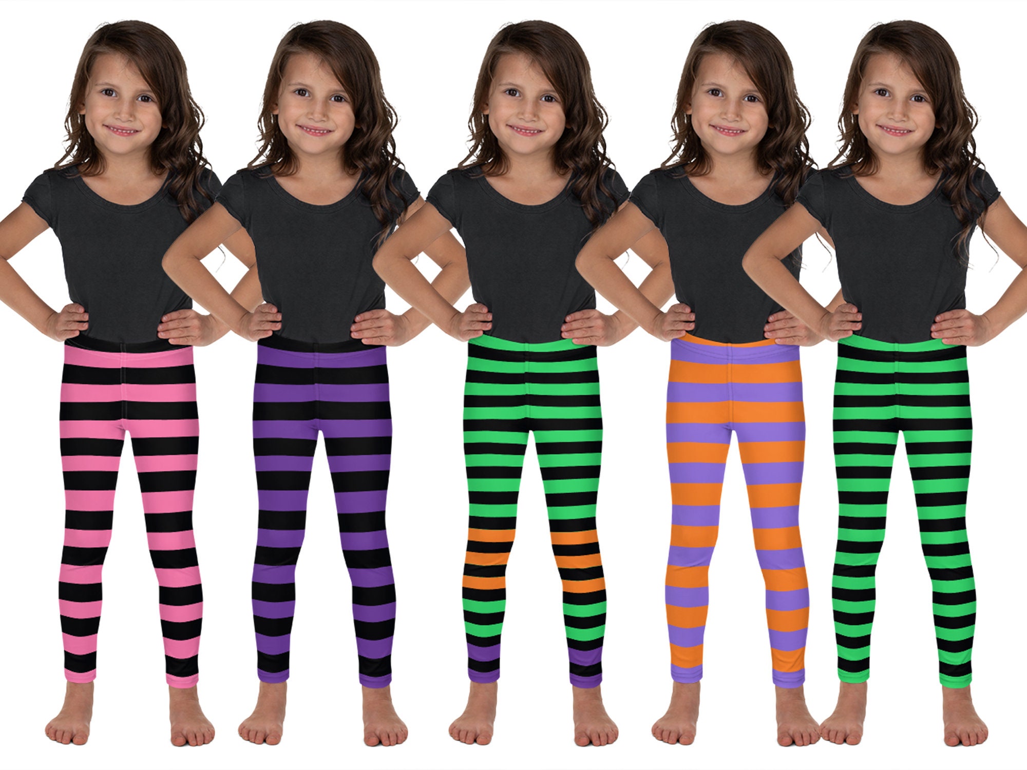 Witch Kids Striped Leggings Halloween Costume Cosplay Children Etsy