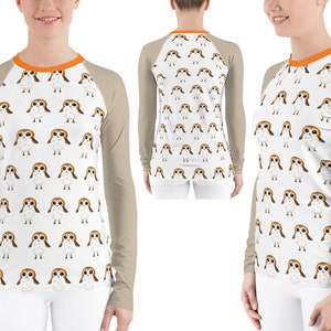 Porg Rash Guard Camisa Star Wars Mujeres Traje Atlético Entrenamiento Yoga Leggings Pájaro Cosplay Correr Deportes Ropa Deportiva Porgs Fiesta de Halloween