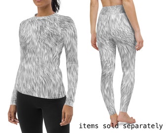 Light Grey Fur Costume Cat Leggings Women Workout Halloween - Etsy Sweden
