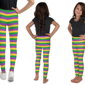 Mardi Gras Kids Striped Leggings Carnival Pants Cosplay Children Parade ...