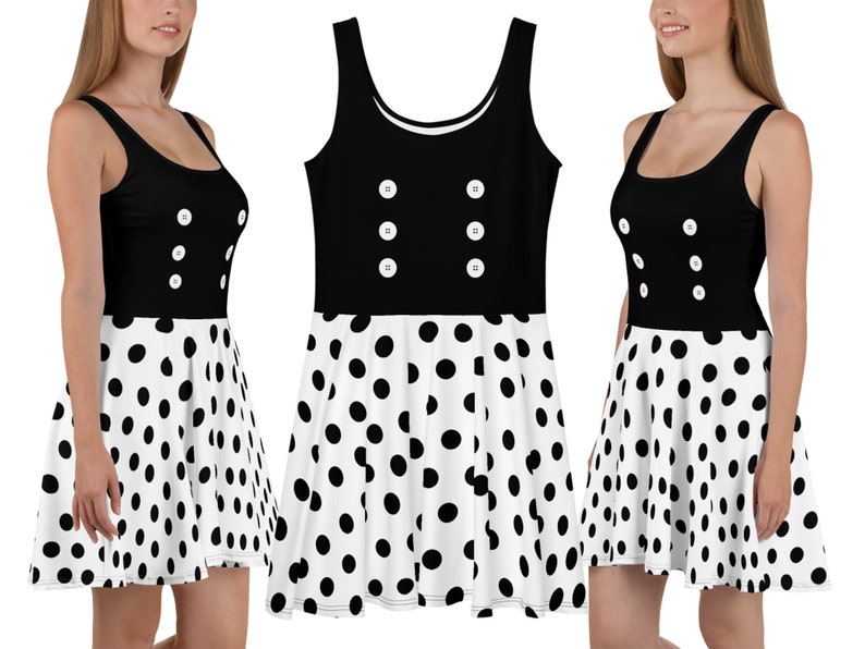 Minnie Disney Skater Dress Polka Dot Bows Women Mouse Cosplay Etsy