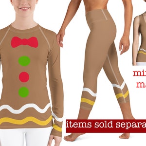 Lebkuchen Mann Frauen Sportlich Kostüm Weihnachten Cosplay Yoga Hosen Workout Fitness Laufen Cookie Rash Guard Shirt Tank Top Active