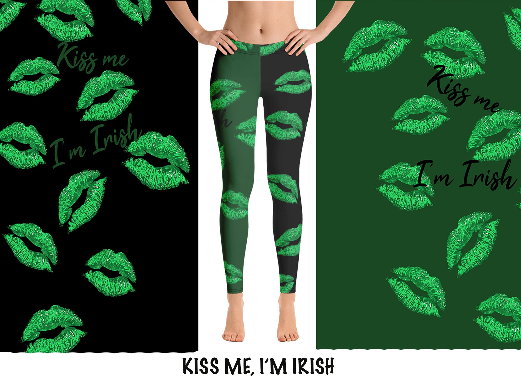 Cozy Kiss Me I'm Irish Printed Leggings