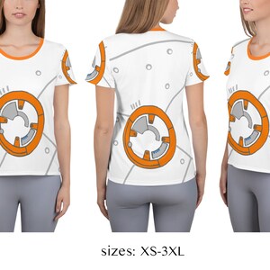 BB 8 Athletic Mesh Camiseta Star Wars Droid Disfraz Mujeres Cosplay Running Entrenamiento Yoga C2E2 Top Shirt Outfit Activewear RunAnime Marathon