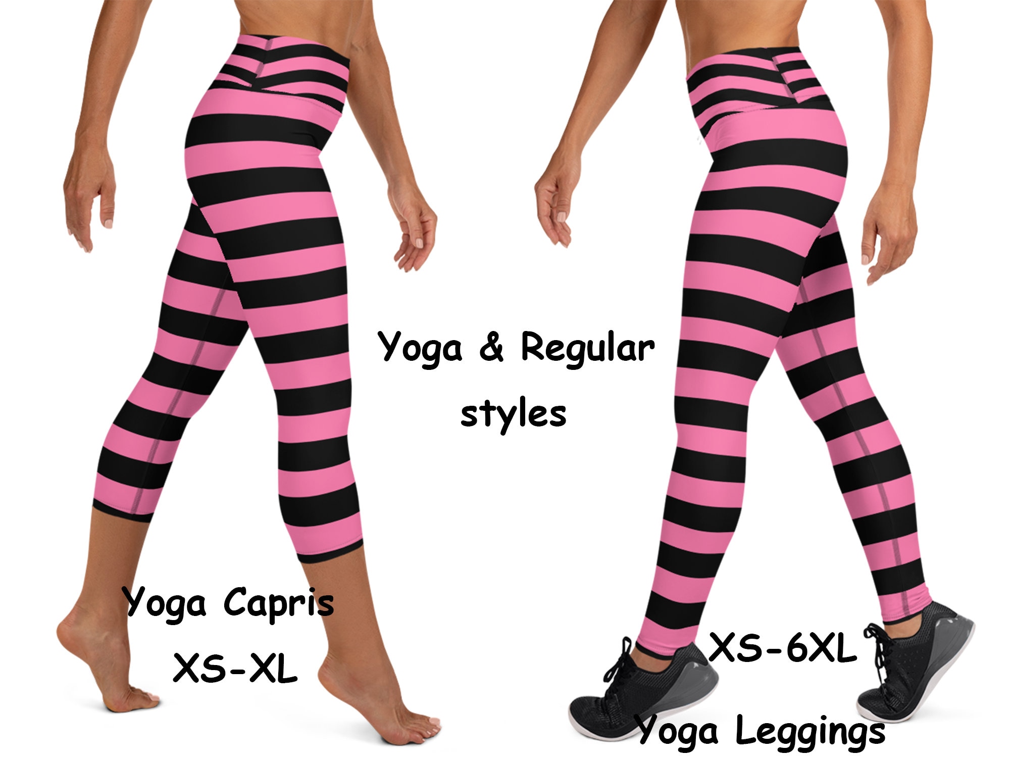 Witch Striped Pink Black Yoga Leggings Women Halloween Costume Pants  Activewear Capris Running Cosplay Party -  Canada