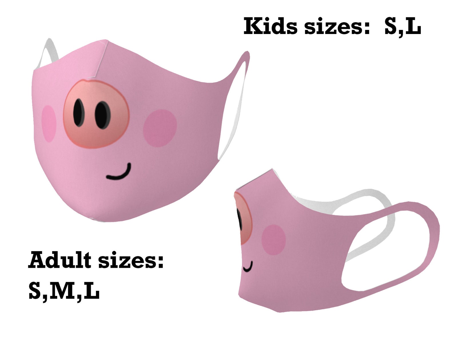 Piglet snout face mask mujeres niños fiesta de cumpleaños que | Etsy