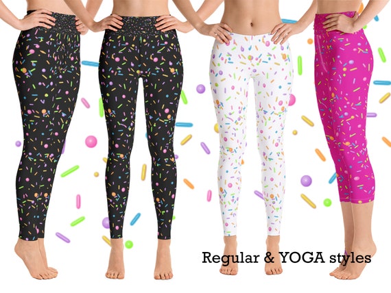 Cake Sprinkles Yoga Leggings Woman Running Capris Pants Jimmies