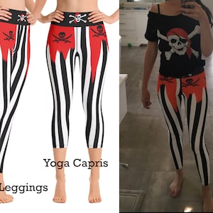 Pirate Yoga Leggings Halloween Cosplay Woman Workout Striped Spandex Yoga Pants Running Party Activewear