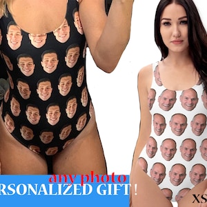 Custom Photo Swimsuit Woman Personalized Gift Bathing Suit Bachelorette Bride Swimwear Gift Party Face One Piece Pet Dog Cat Customized
