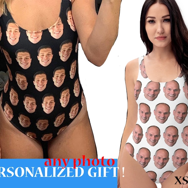 Traje de baño personalizado Mujer Regalo personalizado Traje de baño Despedida de soltera Novia Traje de baño Regalo Fiesta Cara Traje de baño Una pieza