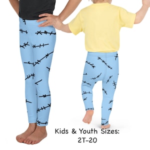 Sally Rag Doll Kids Leggings Halloween Kostuum Gestikt Blauwe Peuter Outfit Rash Guard Shirt Cosplay Tee Girl Cadeau Nachtmerrie Kerst