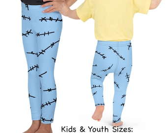 Sally Rag Doll Kids Leggings Halloween Costume Stitched Blue Toddler Outfit Rash Guard Shirt Cosplay Tee Girl Gift Nightmare Christmas