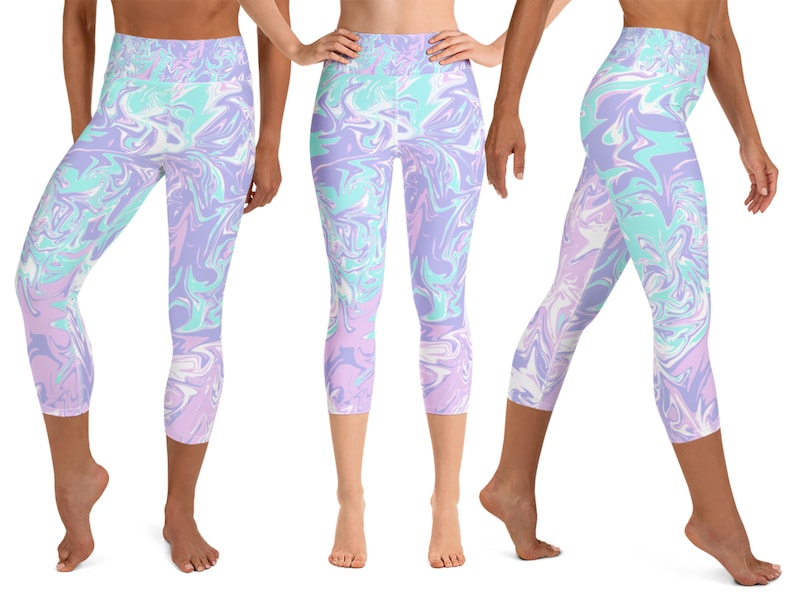 Pastel Tie Dye Workout Leggings Women Pretty Pants Athletic Etsy UK