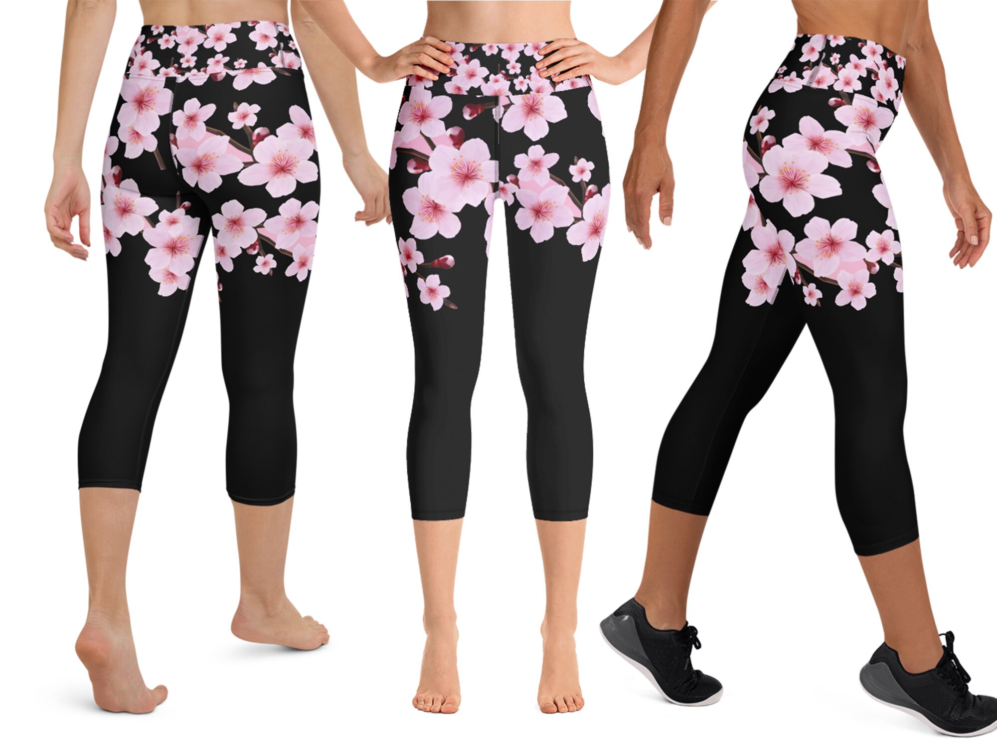 Sakura Floral Leggings Woman Workout 