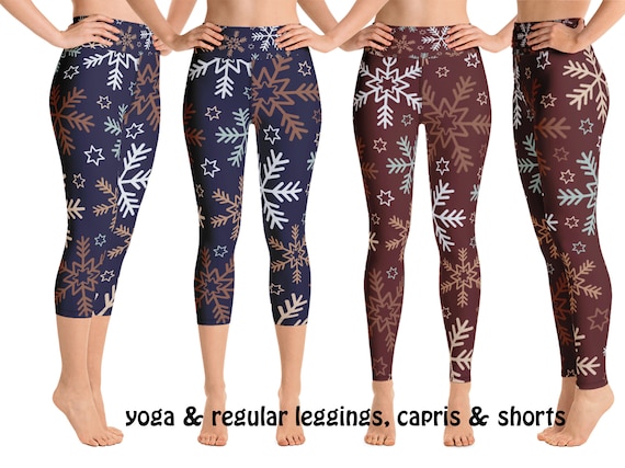 Christmas Snowflakes Yoga Leggings Women Gift Cosplay Snow Capris