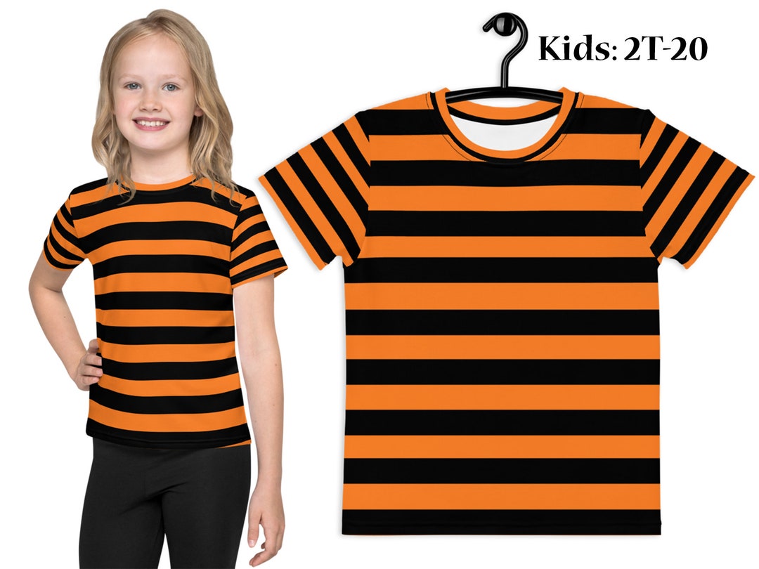 Orange and Black Striped Kids Tshirt Halloween Tee Costume Etsy
