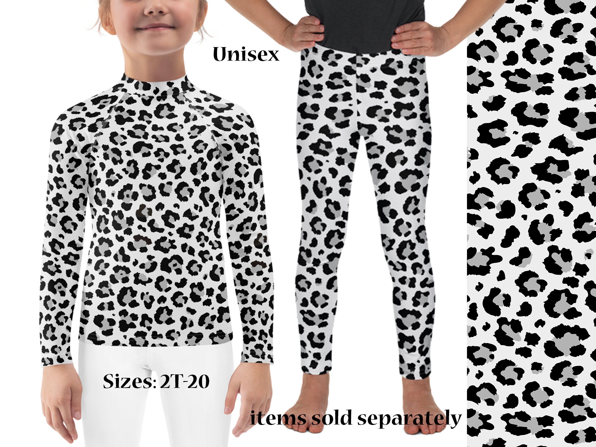 Snow Leopard Print Leggings Adult, Capri & Kids, Yoga Leggings