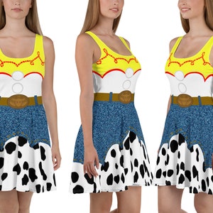 Jessie Cowgirl Skater Kleid laufenden Frauen Toy Story Kostüm Halloween Cosplay Spandex Geburtstags-Party Outfit Geschenk