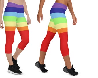 Rainbow Pride LGBT Striped Leggings Workout Woman Flag Lesbian Running Fitness Spandex Pants Sports Gay Parade Gift Activewear Party