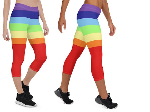Rainbow Pride LGBT Striped Leggings Workout Woman Flag Lesbian Running  Fitness Spandex Pants Sports Gay Parade Gift Activewear Party 