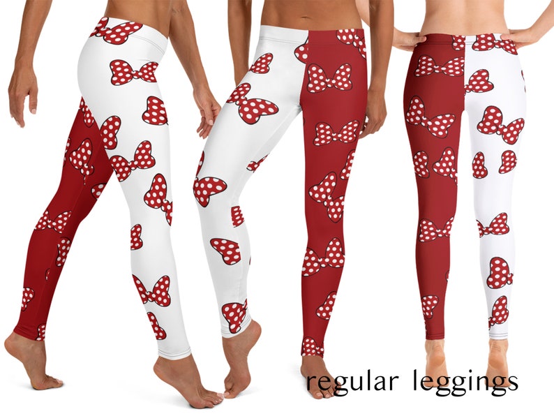 Minnie Leggings Athletic Disney Running Mouse Bows Yoga Pants - Etsy