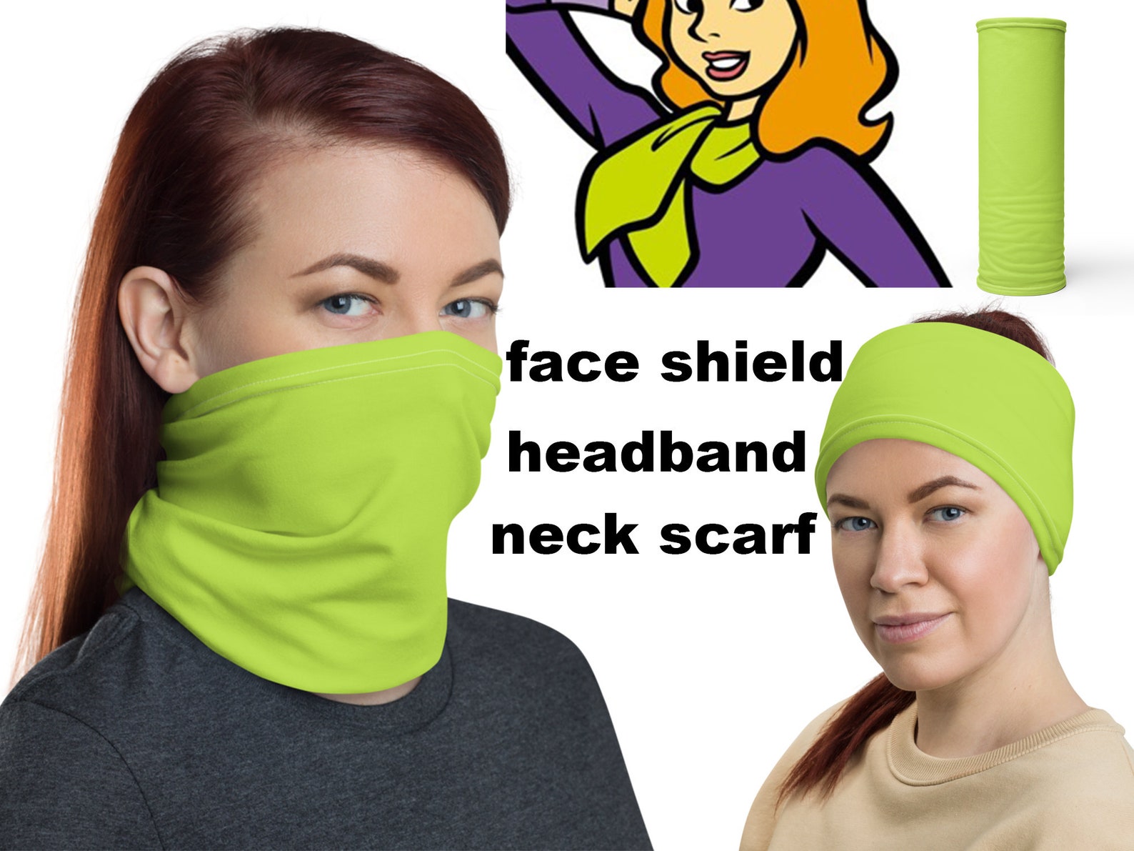 Daphne Blake Green Scarf Neck Gaiter Cosplay Halloween Costume Etsy