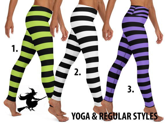 Striped Witch Leggings Women Halloween Cosplay Workout Pants Villain  Costume Running Capris Activewear Party -  Canada