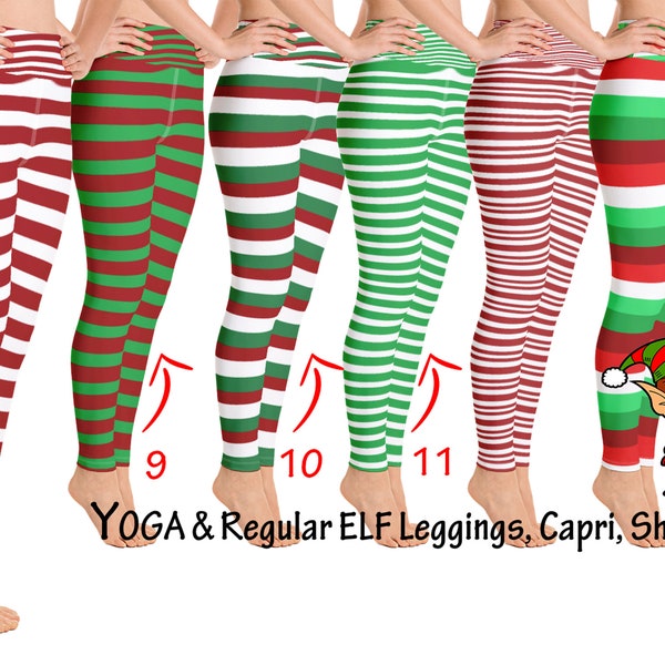 Leggings rayés de noël femme elfe yoga bonbons corsaires de sport pantalons de course cosplay vêtements de sport canne elfes vêtements de sport élasthanne