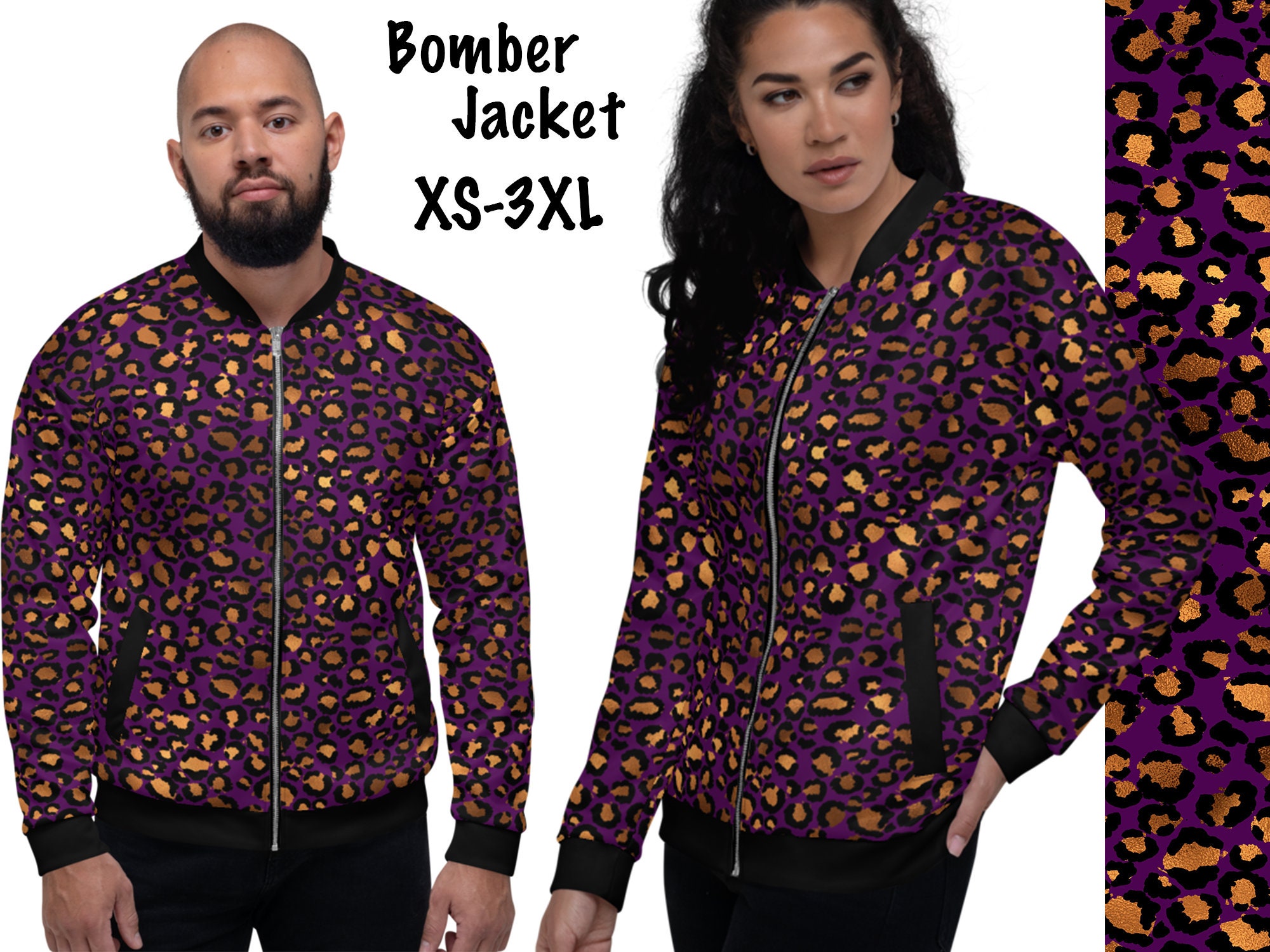 Unisex Bomber Jacket Purple Cheetah Design Neon Animals -  Canada