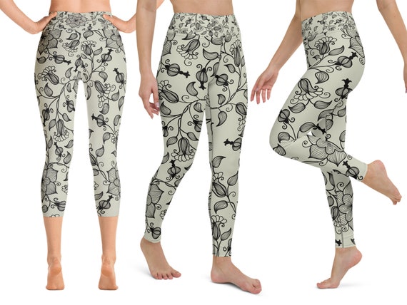 Floral Workout Leggings Women Yoga Sage 