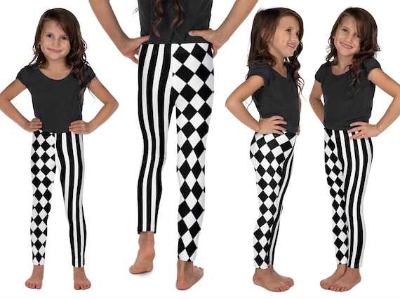 Alice Argyle Striped Kids Leggings Halloween Checkered Cosplay Children Pants Toddler Birthday Party Wonderland Harlequin Black White Etsy UK
