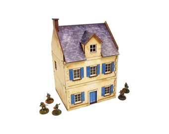 WW2 Bolt Action PREPAINTED Wargaming Terrain 28mm 1:56 Normandy Townhouse #3