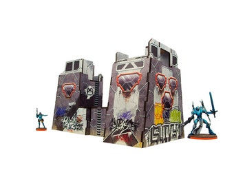 Infinity N5 PREPAINTED Wargaming Terrain 28mm 1:56 Precinct Sigma Sentry Towers (2 buildings)