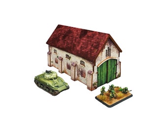 WW2 Normandy Cowshed PREPAINTED [15mm/1:100] [Flames of War / EPIC]
