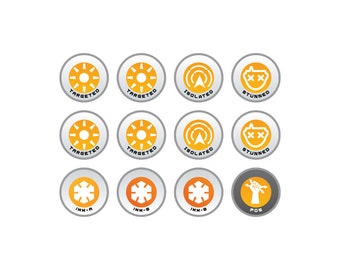 Fichas Infinity N5 de estados negativos (12): Fichas de juego acrílicas de 15 mm para mesa, marcadores de estado objetivo, aislado, inmovilizado y aturdido.