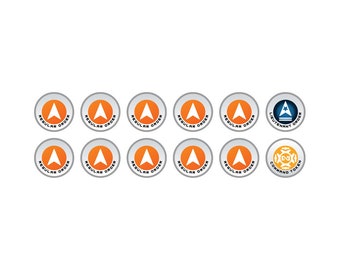 Infinity N5 Tokens Regular Orders Orange (12) – 15mm Acrylic Gaming Tokens for Tabletop, Orange Regular Orders & Lieutenant, Command Markers