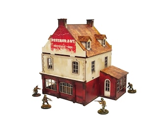 WW2 Bolt Action Normandy Restaurant PREPAINTED [28mm 1:56]