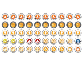 Infinity N5 Tokens Starter Set (50) Orange – 15mm Acrylic Gaming Tokens for Tabletop, Orange Regular Orders & State Markers