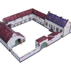 Krigsspel Historiskt EPISK FÖRMÅLAD Krigsspelsterräng 15 mm 1:100 La Haye Sainte (5 byggnader) Napoleontidens Waterloo