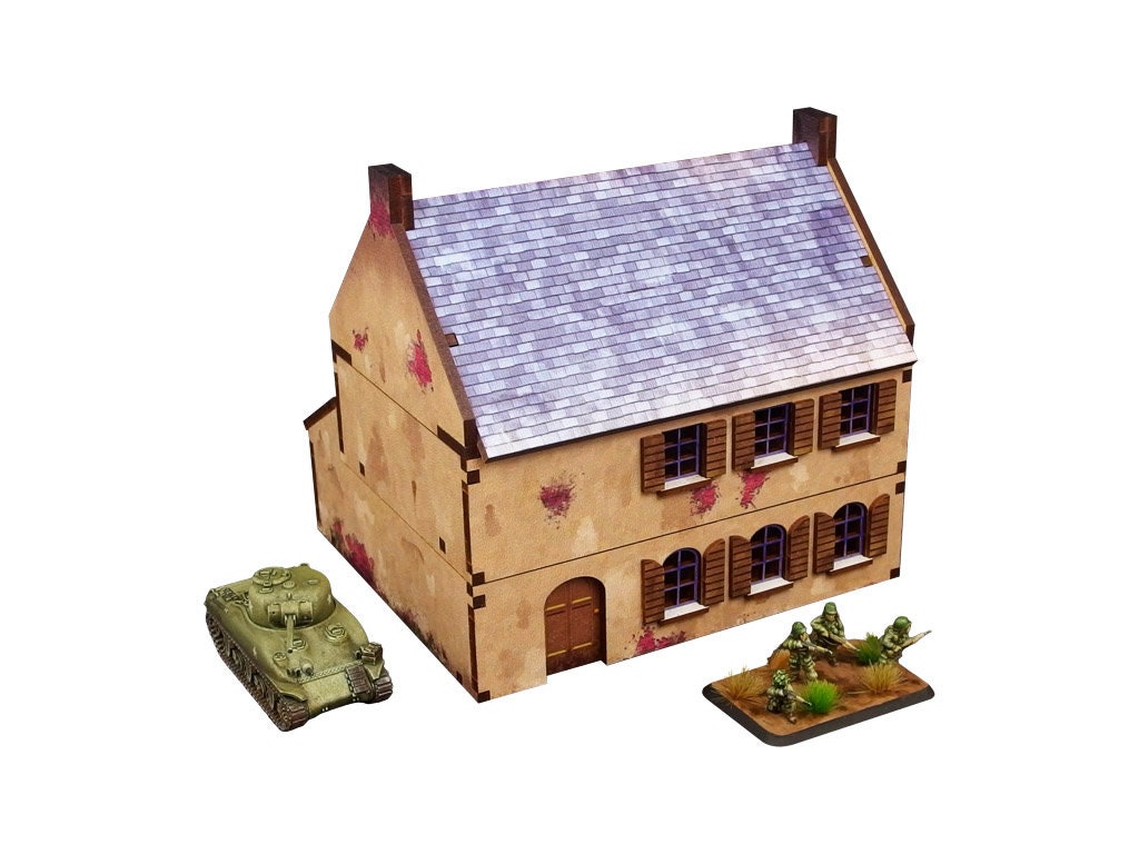 WW2 Normandy Townhouse 2 PREPAINTED [15mm/1:100] [Flames of War / EPIC]