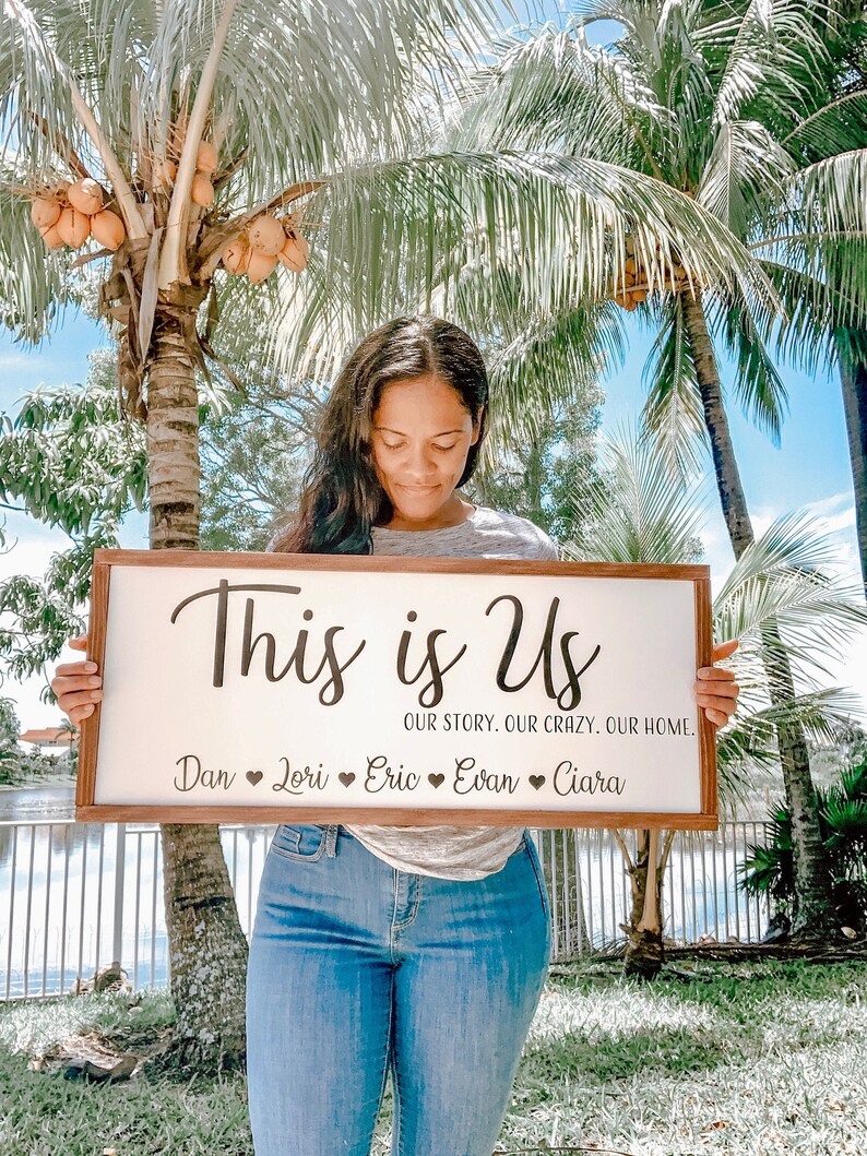 Our Home Family Established Customizable Family Sign Family Name Fall Decor Farmhouse Decor Our Crazy Our Story This Is Us Sign