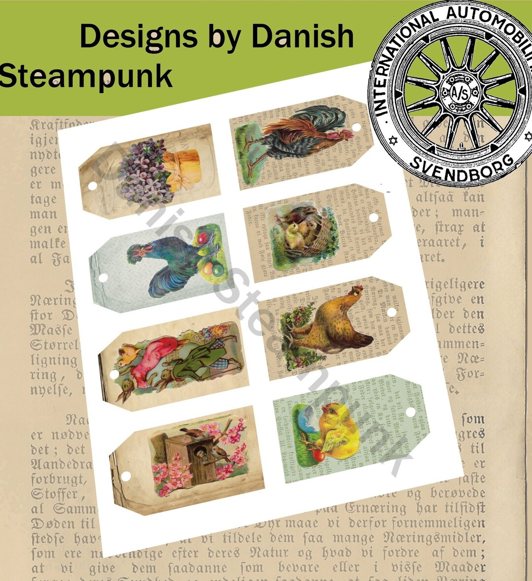 Vintage Easter Gift Tags Instant Download Ephemera Pack, Gift Hang Tags